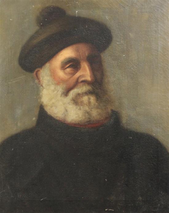 Attributed to William Wood Portrait of a fisherman 22 x 18in.